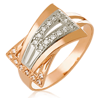 Золотое кольцо с цирконием 024016