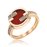 Кольцо золотое в современном дизайне с эмалью 035262