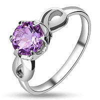 Серебряное кольцо с аметистом "Кинодива" 026873