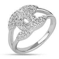 Серебряное кольцо с фианитами 027996