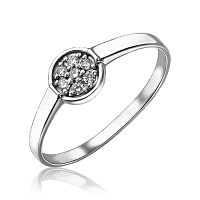Золотое кольцо в минималистическом дизайне с бриллиантами 035188