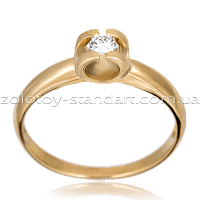 Золотое кольцо с бриллиантом R0598