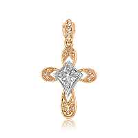 Золотой крестик с цирконием 1,4,0144