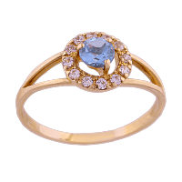 Золотое кольцо с топазом 376213