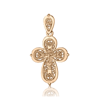 Золотой крестик с надписью Спаси и Сохрани 1,4,0787