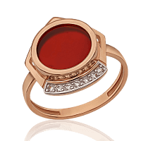 Ювелирное кольцо золотое с красной эмалью Джулия 033838