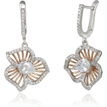 Серебряные серьги с фианитами 024920 024920 фото