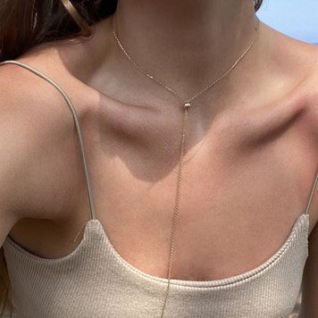 Длинная цепочка-галстук в красном золоте Хаят 036055 036055 фото