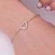 Милый девичий серебряный браслет на руку Heart с белыми фианитами 039727 039727 фото 2