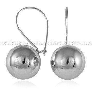 Серебряные серьги шарики 470129С 470129С фото