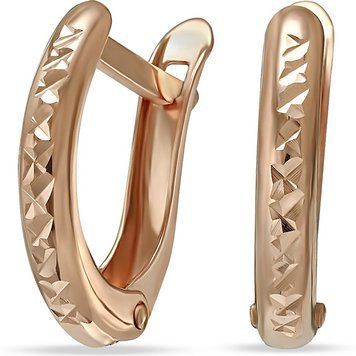 Серьги из красного золота с алмазной гранью 029084 029084 фото