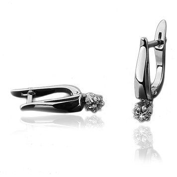 Серьги из белого золота с бриллиантами 023114 023114 фото