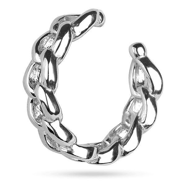 Серебряная одинарная (моно) серьга каффа в виде цепочки 039576 039576 фото