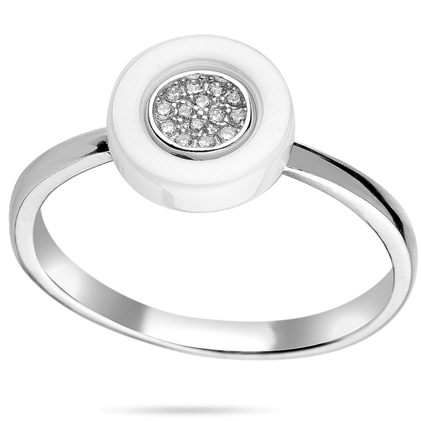 Женское серебряное кольцо из керамики и фианитов Коло 039404 039404 фото