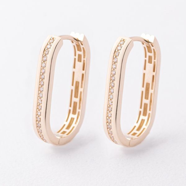Серьги в лимонном золоте с дорожкой фианитов 043396 043396 фото