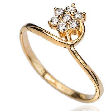 Каблучка з жовтого золота з діамантами 023282 023282 фото