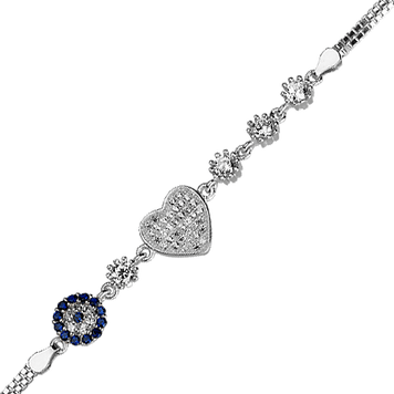 Серебряный браслет Сердце с фианитами 027285 027285 фото