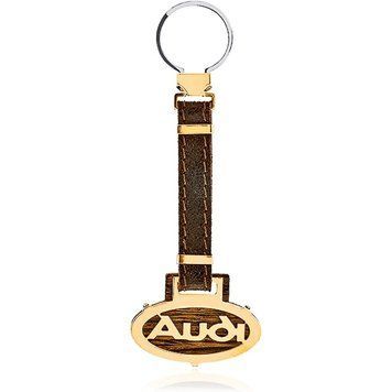 Золотой брелок с кожей марка авто Audi 036489 036489 фото