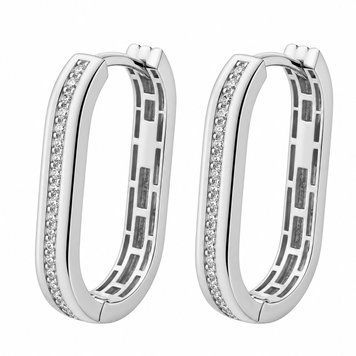 Серьги в белом золоте с дорожкой фианитов 043397 043397 фото