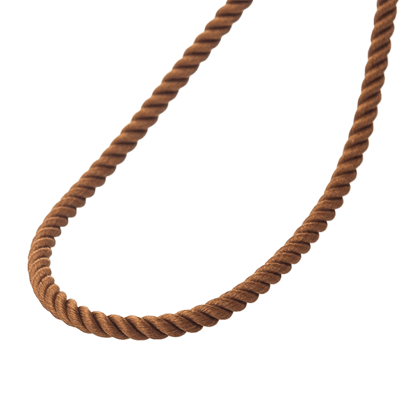 Шелковый коричневый шнурок с гладкой золотой застежкой 025688 025688 фото