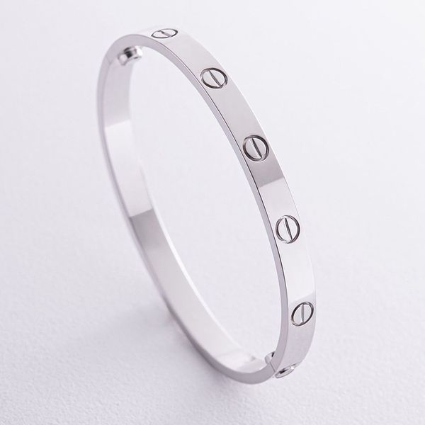 Жорсткий браслет Love у білому золоті 038480 038480 фото