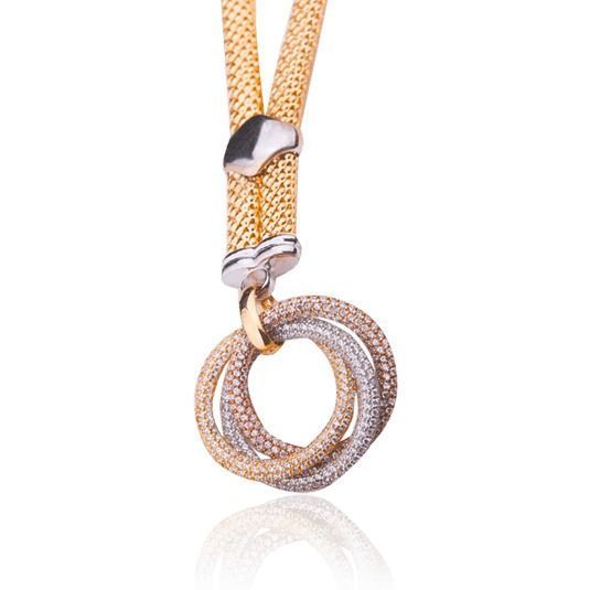 Эксклюзивное колье из комбинированного золота с фианитами 029294 029294 фото