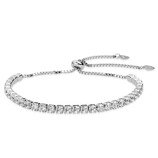 Серебряный теннисный браслет с белыми фианитами 039320 039320 фото