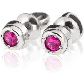 Сережки пусети з рубіном в білому золоті 036757 036757 фото