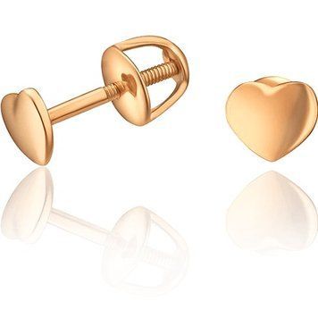 Серьги гвоздики из золота Сердечко 034277 034277 фото