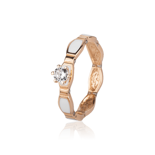 Золотое кольцо Корона 3 в 1 с фианитами и эмалью 027846 027846 фото