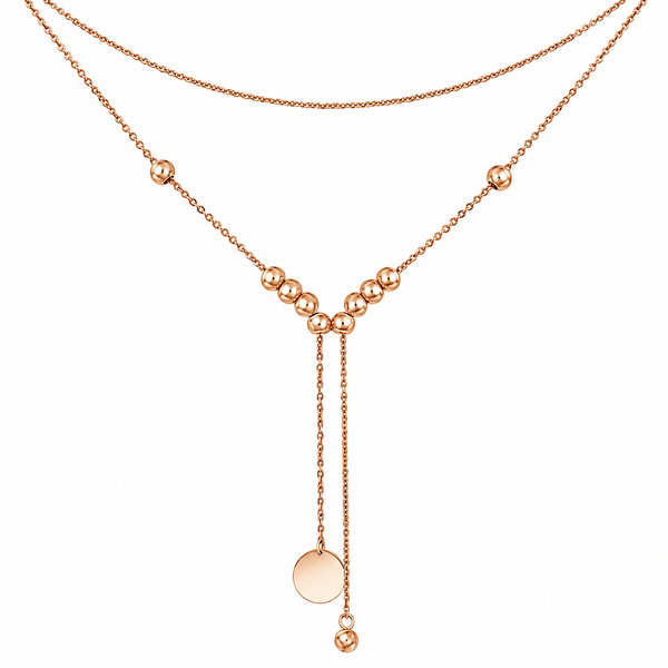 Эксклюзивное длинное золотое колье-галстук 2 в 1 с шариками 038938 038938 фото