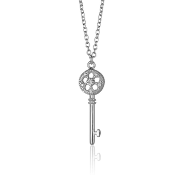Серебряное колье Ключик с фианитами 027435 027435 фото