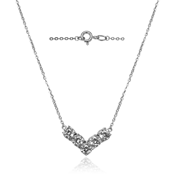 Минималистическое серебряное колье с фианитами 034207 034207 фото