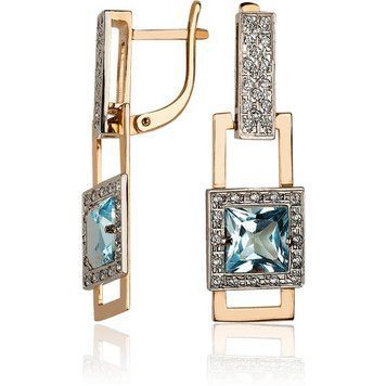 Шикарные серьги из красного золота на английском замке 030699 030699 фото
