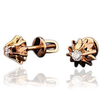 Серьги из красного золота с бриллиантами 023109 023109 фото