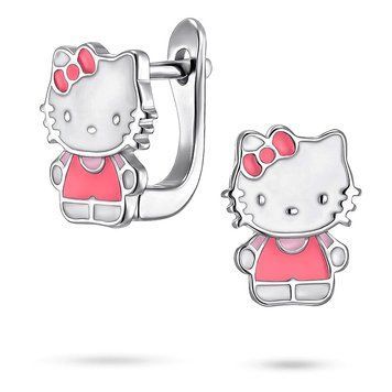 Серебряные серьги с эмалью Китти 037875 037875 фото