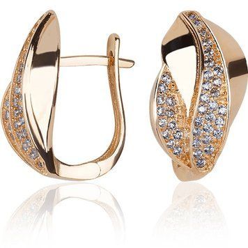 Женские серьги из золота 585 с фианитами Элегантность 032203 032203 фото
