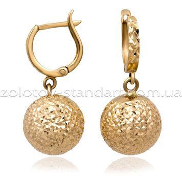 Золотые серьги Шарики 210137/22 210137/22 фото