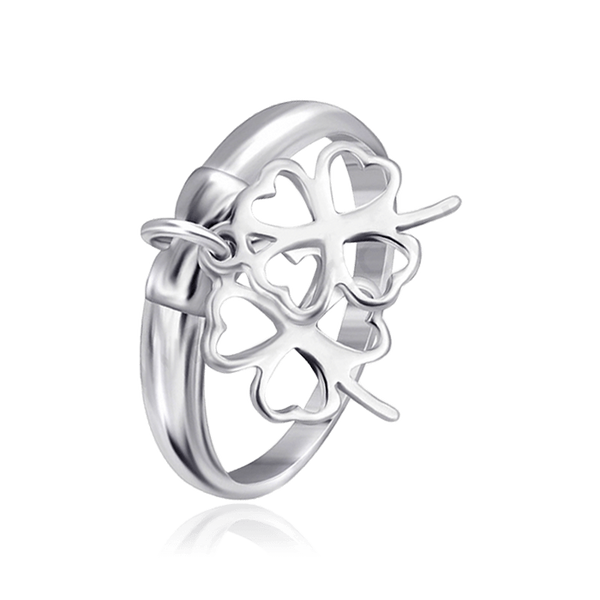 Серебряное кольцо с подвеской Клевером 031237 031237 фото