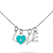 Стильне срібне кольє з емаллю Love якірного плетіння та додатковим ланцюжком 039791 039791 фото 1