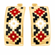 Золотые серьги с эмалью Вышиванка 037215