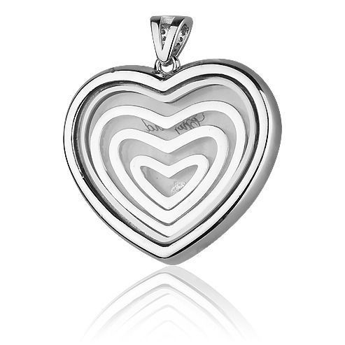 Серебряный кулон Сердца с фианитами в стиле Chopard 027680 027680 фото