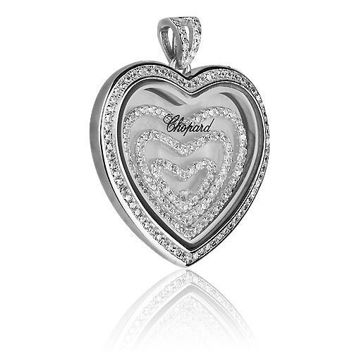 Серебряный кулон Сердца с фианитами в стиле Chopard 027680 027680 фото