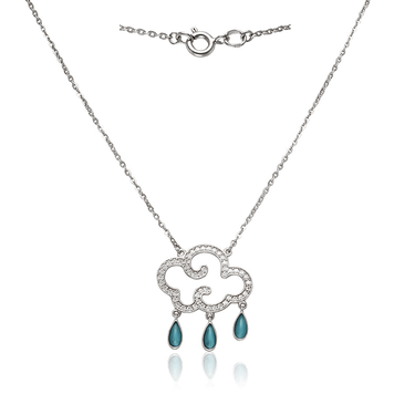 Серебряное колье Облако с улекситами и фианитами 034345 034345 фото