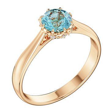 Золотое кольцо с топазом и фианитами 043085 043085 фото