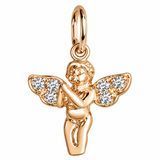 Золотой кулон Ангелочек с фианитами 036645 036645 фото