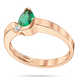 Золотое кольцо Emerald Dew с изумрудом огранки груша и бриллиантом 042211 042211 фото 1