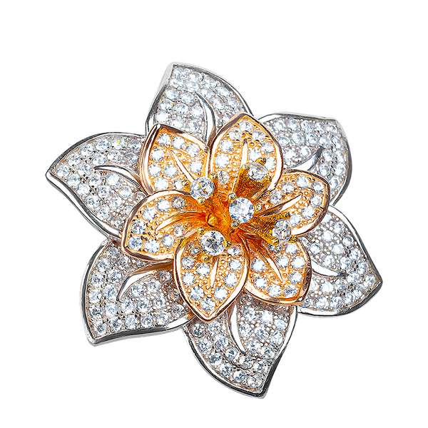 Серебряное кольцо Цветок с фианитами 028270 028270 фото