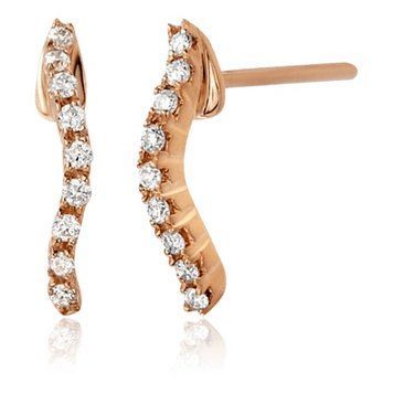 Серьги дорожки из красного золота 750 пробы с бриллиантами 029850 029850 фото