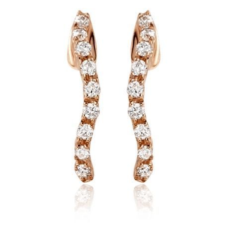 Серьги дорожки из красного золота 750 пробы с бриллиантами 029850 029850 фото